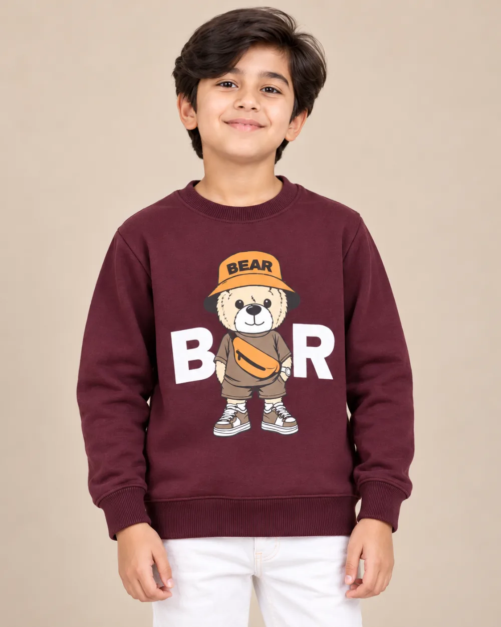 Boys Cool Teddy Bear Graphic Sweatshirt