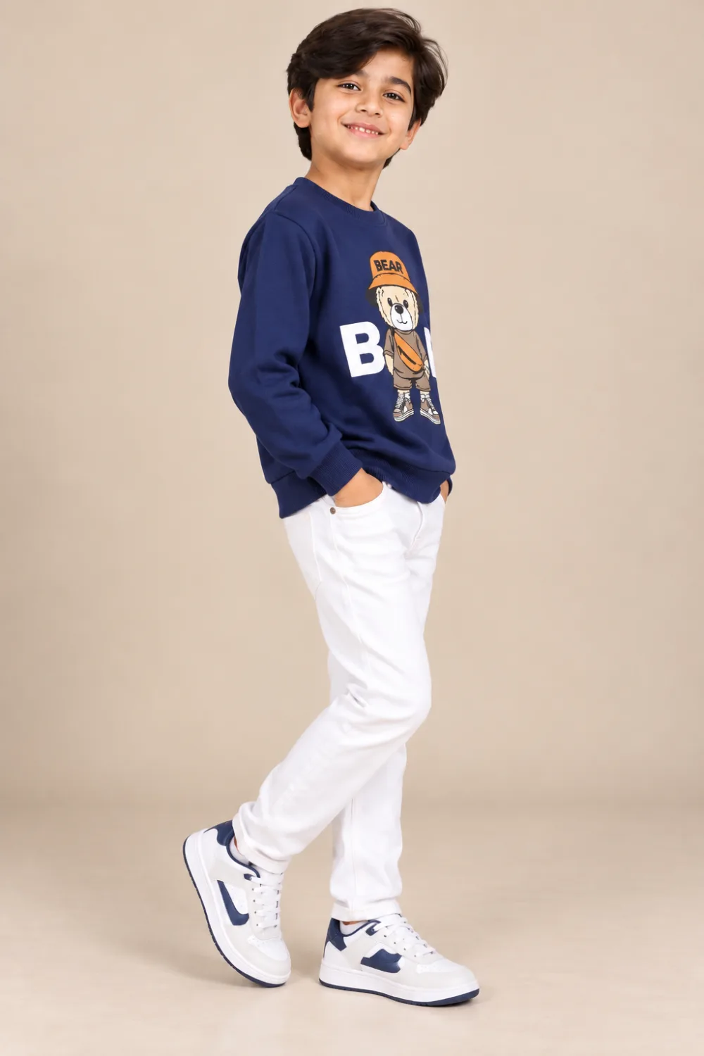 Boys Cool Teddy Bear Graphic Sweatshirt